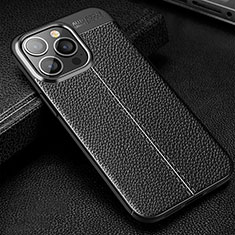 Funda Silicona Goma de Cuero Carcasa Z01 para Apple iPhone 14 Pro Negro