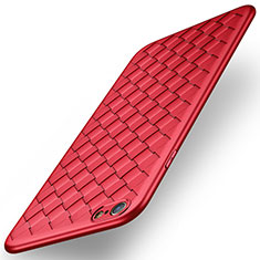 Funda Silicona Goma de Cuero para Apple iPhone 6 Rojo