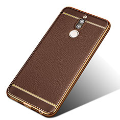 Funda Silicona Goma de Cuero para Huawei G10 Marron