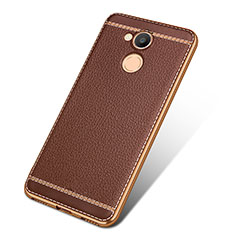 Funda Silicona Goma de Cuero para Huawei Honor 6C Pro Marron