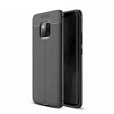 Funda Silicona Goma de Cuero para Huawei Mate 20 Pro Negro