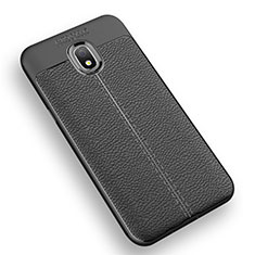 Funda Silicona Goma de Cuero Q01 para Samsung Galaxy J3 (2018) SM-J377A Negro