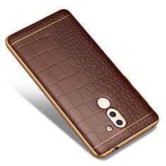 Funda Silicona Goma de Cuero W01 para Huawei GR5 (2017) Marron