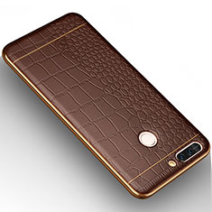 Funda Silicona Goma de Cuero W01 para Huawei Honor 8 Pro Marron