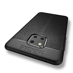 Funda Silicona Goma de Cuero W01 para Huawei Mate 20 Pro Negro