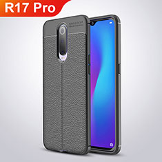 Funda Silicona Goma de Cuero W01 para Oppo R17 Pro Negro