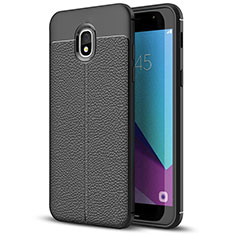 Funda Silicona Goma de Cuero W01 para Samsung Galaxy J7 (2018) J737 Negro