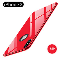 Funda Silicona Goma Espejo para Apple iPhone X Rojo