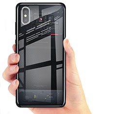 Funda Silicona Goma Espejo para Xiaomi Mi 8 Screen Fingerprint Edition Negro