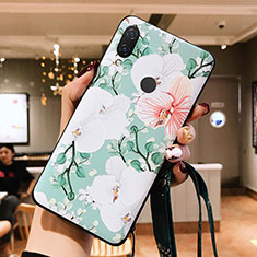 Funda Silicona Goma Flores para Huawei P20 Lite Verde