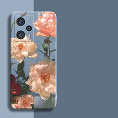 Funda Silicona Goma Flores para Xiaomi Poco F5 5G Azul