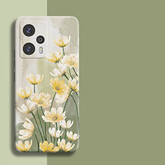 Funda Silicona Goma Flores para Xiaomi Redmi Note 12 Turbo 5G Verde