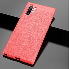 Funda Silicona Goma G01 de Cuero Carcasa para Samsung Galaxy Note 10 Plus Rojo