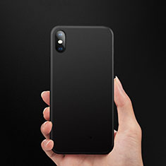 Funda Silicona Goma Mate para Apple iPhone X Negro