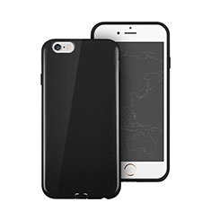 Funda Silicona Goma para Apple iPhone 6 Negro