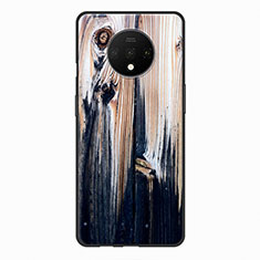 Funda Silicona Goma Patron de Grano de Madera para OnePlus 7T Vistoso