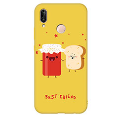 Funda Silicona Goma Patron de Moda Carcasa para Huawei Nova 3e Amarillo