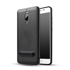 Funda Silicona Goma Twill con Soporte para Huawei Mate 9 Pro Negro