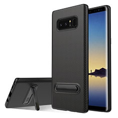 Funda Silicona Goma Twill con Soporte para Samsung Galaxy Note 8 Negro