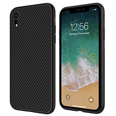 Funda Silicona Goma Twill para Apple iPhone XR Negro