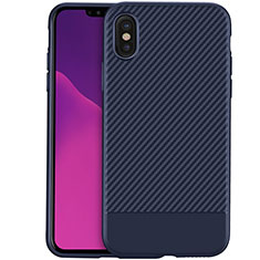 Funda Silicona Goma Twill para Apple iPhone Xs Azul