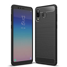 Funda Silicona Goma Twill para Samsung Galaxy A8 Star Negro