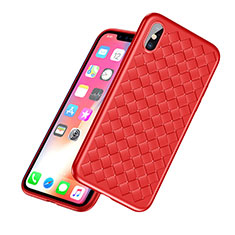 Funda Silicona Goma Twill R02 para Apple iPhone X Rojo