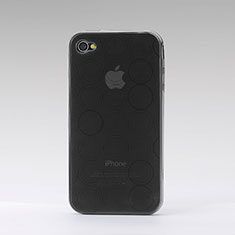 Funda Silicona Transparente Circulo para Apple iPhone 4S Gris