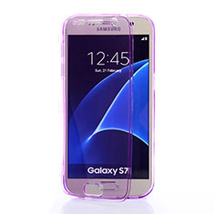 Funda Silicona Transparente Cubre Entero para Samsung Galaxy S7 G930F G930FD Morado