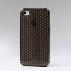 Funda Silicona Transparente Diamante para Apple iPhone 4S Gris