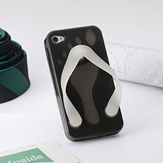 Funda Silicona Transparente Flip Flops para Apple iPhone 4S Gris