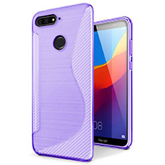 Funda Silicona Transparente S-Line Carcasa para Huawei Enjoy 8e Morado