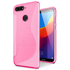 Funda Silicona Transparente S-Line Carcasa para Huawei Enjoy 8e Rosa