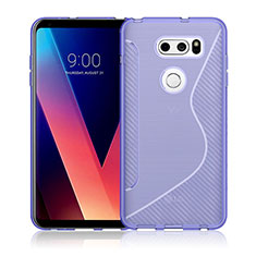 Funda Silicona Transparente S-Line para LG V30 Morado