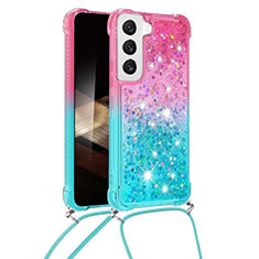 Funda Silicona Ultrafina Carcasa Gradiente Y01B para Samsung Galaxy S25 5G Cian