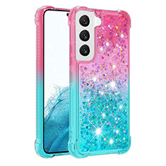 Funda Silicona Ultrafina Carcasa Gradiente Y05B para Samsung Galaxy S21 FE 5G Cian