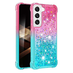 Funda Silicona Ultrafina Carcasa Gradiente Y05B para Samsung Galaxy S25 5G Cian