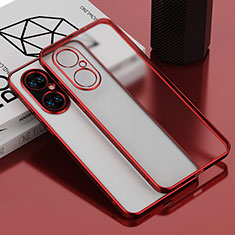 Funda Silicona Ultrafina Carcasa Transparente AN1 para Huawei P50 Rojo