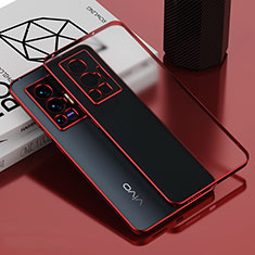 Funda Silicona Ultrafina Carcasa Transparente AN1 para Vivo X70 Pro 5G Rojo