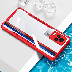 Funda Silicona Ultrafina Carcasa Transparente BH1 para Vivo iQOO 7 5G Rojo