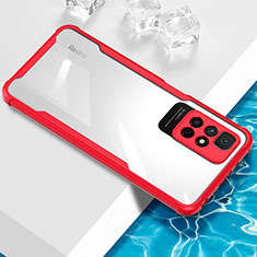 Funda Silicona Ultrafina Carcasa Transparente BH1 para Xiaomi Redmi Note 11 5G Rojo