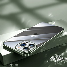 Funda Silicona Ultrafina Carcasa Transparente Bling-Bling LD2 para Apple iPhone 13 Pro Verde
