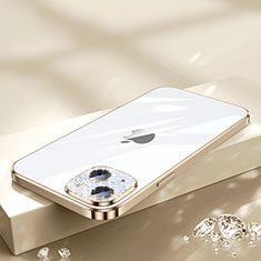 Funda Silicona Ultrafina Carcasa Transparente Bling-Bling LD2 para Apple iPhone 15 Oro