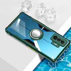 Funda Silicona Ultrafina Carcasa Transparente con Magnetico Anillo de dedo Soporte BH1 para Xiaomi Redmi K50 Gaming AMG F1 5G Verde