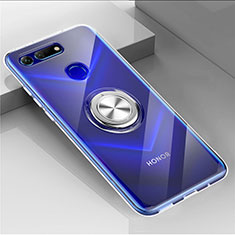 Funda Silicona Ultrafina Carcasa Transparente con Magnetico Anillo de dedo Soporte C01 para Huawei Honor V20 Claro