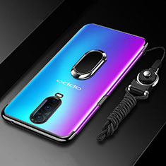 Funda Silicona Ultrafina Carcasa Transparente con Magnetico Anillo de dedo Soporte C01 para Oppo RX17 Pro Negro