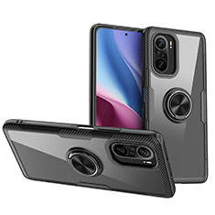 Funda Silicona Ultrafina Carcasa Transparente con Magnetico Anillo de dedo Soporte ZL1 para Xiaomi Mi 11X Pro 5G Negro