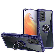 Funda Silicona Ultrafina Carcasa Transparente con Magnetico Anillo de dedo Soporte ZL1 para Xiaomi Redmi K30S 5G Azul