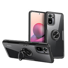 Funda Silicona Ultrafina Carcasa Transparente con Magnetico Anillo de dedo Soporte ZL1 para Xiaomi Redmi Note 11 SE India 4G Negro