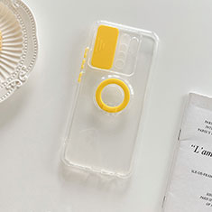 Funda Silicona Ultrafina Carcasa Transparente con Soporte para Xiaomi Poco M2 Amarillo